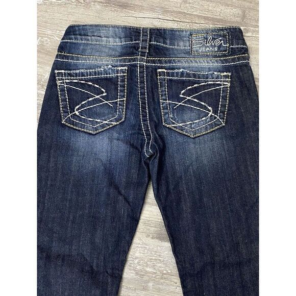 Silver Santorini Capri Jeans Cropped Leg Distressed Women’s Size W25 - Picture 6 of 7